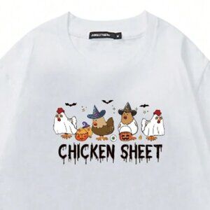 Chicken Sheet T-Shirt Halloween Shirt Bull Sheet T-shirt, Trick or Treat shirt